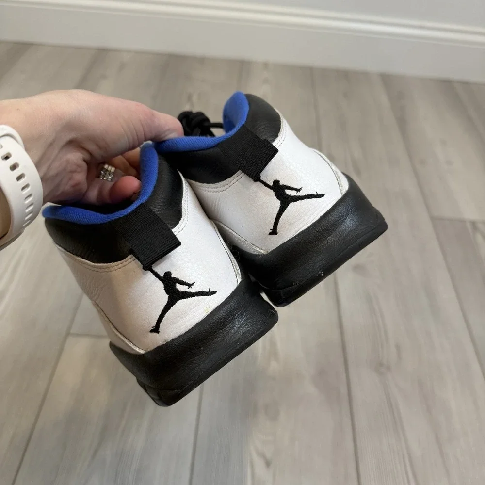 Air Jordan 10 / Mens 9.5 Retro 2018 Orlando Black White‎ Royal Lace Up 310805